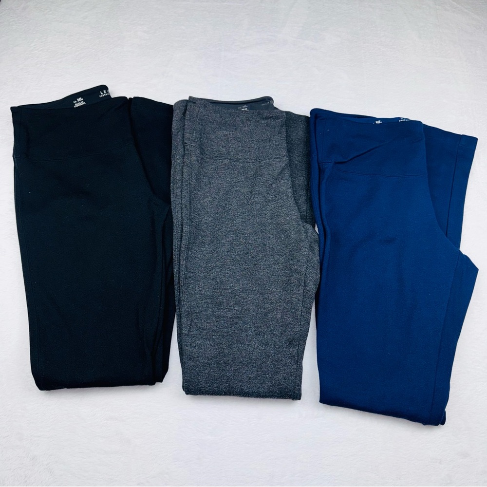 White House Black Market. The Leggings. Bundle of 3. Black, Gray, Blue. Size ML